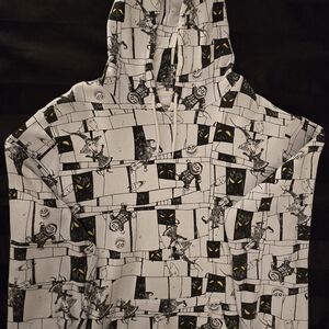 Disney Black and White Nightmare Before Christmas Sublimated Pattern Hoodie